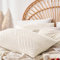 AShanlan 2er Set Kissenbezug 40 x 80 Creme Beige Boho Getuftet Gewaschene Microfaser Kopfkissenbezug Geometrisch Muster Bohemian Style Deko Kissenbezüge mit Reißverschluss