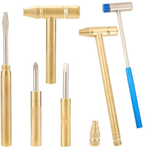 OLYCRAFT 6 in 1 Mini Multifunction Hammer with Mini Stainless Steel Hammer Iron Mini Hammer with Screwdriver Hand Tools Multifunctional Jewelrys Hammer for Repairing Watches Jewelry Eating Walnuts