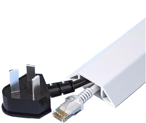 Cable Trunking,PVC Cable Trunking White, Flexible Anti-Stomping Cord Organiser Cover, 1m Long Wire Hider For Home Office Hotel Warehouse(Width 40mm)