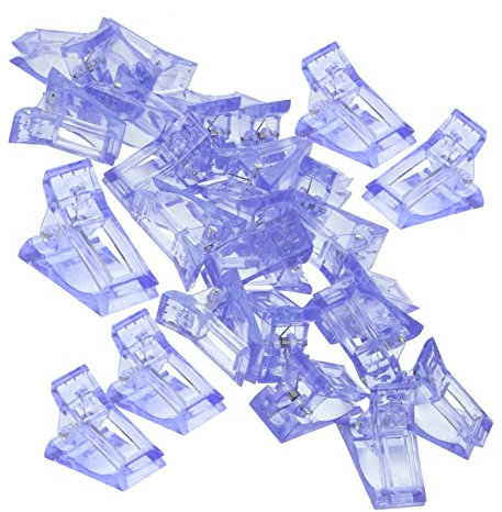 WOONEKY 20piezas Clips Para Extensión De Uñas Rápida Fijación De Moldes De Gel Herramientas De Manicura Para Profesional y Personal Azul