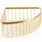 Pebble Grey™ Elemental Corner Shower Basket for Bathroom Storage, Shower Caddy Organiser, Wall Mounted with Screws, Anti-Rust, Concealed Fixings, Bathoom Essentials (Brushed Brass)