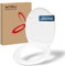 WOLTU Toilettendeckel, WC-Sitz mit Absenkautomatik, Klobrille Klodeckel mit Schnellverschluss, Toilettensitz O Form, aus Duroplast, Top-Befestigungsset für einfache Montage, Weiß