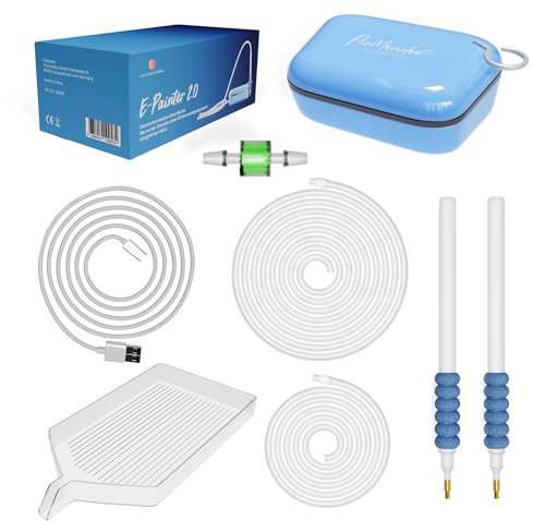 Picmondoo - E-Painter für Diamond Painting - BLAU - kabelloser Stift mit Vakuum-Pumpe - Zubehör zum setzen von AB-Steinen ohne Wachs - Painting Pen