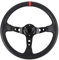 Volante Corsa per Auto 14 Pollici Volante Sportivo Universale in Fibra di Carbonio con Pulsante Clacson (rosso)