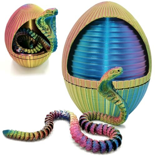 3D Gedrucktes Schlangenei, Bewegliche Schlange Fidget Toy, 3D-Gedruckte Schlange mit Ei, 3D-Schlange mit Ei, 3D-Gedrucktes Drachenei, Flexible Schlangen Und Ei Spielzeug Für Kinder