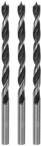 QUARKZMAN 3Pcs Mèches de Perçage Brad Point 4mm(5/16) Dia Tige Droite Droite Mèche Métrique Brad Point 1.73 Profondeur de Perçage Mèches Hélicoïdales en Spirale pour Menuisier Bois