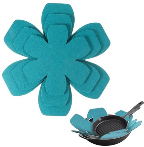 TIESOME Pot Pan Protectors, 6PCS Felt 3 Different Sizes Larger & Thicker Pot Protectors for Stacking Felt Pan Protector Pads Non Stick Pan Dividers Pan Separators Pads 9.84/7.87/5.9 Inches
