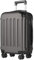 yonsly® Koffer Suitcase M Grau, Trolley Reisekoffer, Rollkoffer Handgepäck mit 4 Rollen 360°, ABS Hartschalen, Sicherheitsschloss, Weicher Gummigriff, 210D-Futter