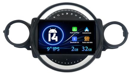 MISONDA 2G + 32G per BMW Mini Cooper R55 R56 (2007-2013) GPS navigatore autoradio Android 14.0 Carplay FM RDS Android Auto WiFi IPS 9 pollici