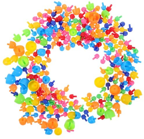 Sosoport 592 Stück Pilznägel für Kinder Feinmotorikspielzeug Kreatives Steckpuzzle zur Hand Auge Koordination Robuste Plastikteile Pädagogisches Spielzeug für Kreative Aktivitäten