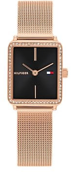 Tommy Hilfiger Montre À Mouvement Quartz Deux Aiguilles pour Femme avec Bracelet Milanais en Acier Inoxydable de Couleur Or Rose Clair - 1782800
