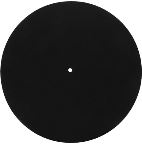 Plattenspieler Slipmat aus Wolle für Vinyl Schallplatten, Schwarz | Anti Statisch, Schützt vor Störungen, Leicht zu Verwenden, Verbessert Leistung, Stilvolle Ausführung
