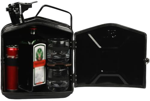 QYMLSH Portable Metal Fuel Can Bar - Mini Jerry Can Whiskey Bar, Metal Material - Suitable For Weddings, Birthdays, Travel Souvenirs (5L)(Black)