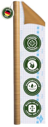 Veluxis Möbelfolie selbstklebend Holzoptik Fichte Beige – 200 cm | zuschneidbar, rückstandsfrei entfernbar