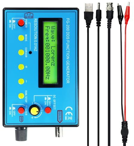 Tmboryuu Generador de Formas de Onda DDS Profesional con resolución de 0, 01 Hz Compatible con Aplicaciones educativas y de Campo Generador de Ondas