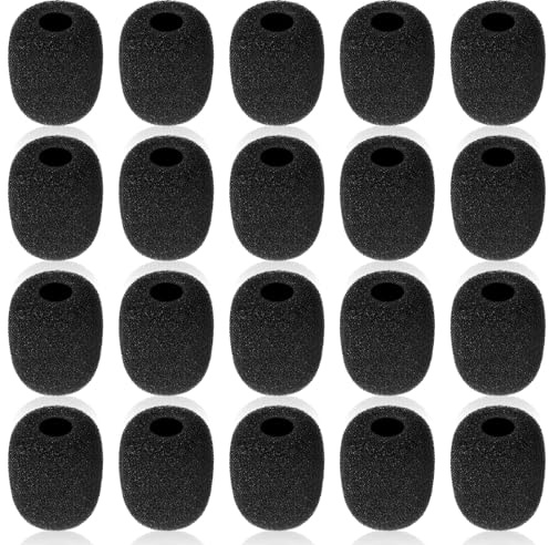 20 Stück Popschutz Mikrofon Headset-Mikrofon-Windschutz-Schaumstoffüberzug, hochdichter Mikrofonüberzug aus Schaumstoff, hochdichter Windschutz für Ansteck-Headsets und Mikrofone