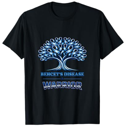 Behcets Disease Tree Ribbon Blue Awareness Warrior Support T-Shirt