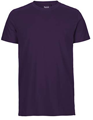 -Neutral- T-Shirt, 100% Bio-Baumwolle. Fairtrade, Oeko-Tex und Ecolabel Zertifiziert, Textilfarbe: lila, Gr.: L