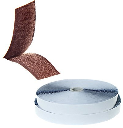 TUKA 25mx25mm Nastro Gancio e Anello Auto Adesivo, Hook & Loop striscia alta qualità, Universale Magico Strisce, per Modelbau Tinker, ecc, 25m Gancio e 25m anello, Marrone, TKB5009 Brown