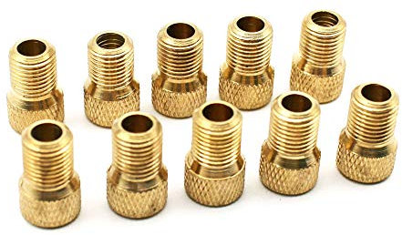 Ventil Adapter, Fahrrad Ventil Adapter, HUYU Bike Adapter, Reifen Adapter französisch, Reifen Adapter Konverter mit Dichtring, von Fahrradventil/DV/SV/Dunlop/Französisches Ventil auf Autoventil, 10Pcs
