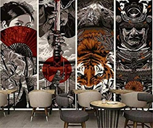 Tapete Fototapete Hintergrund-Tapeten 3D Tapeten Tapete Benutzerdefinierte Tapete Japanischen Stil Samurai Ukiyo-E Hotel Restaurant Dekorative Malerei Weingut Kunst Tapete 300 * 210 Cm