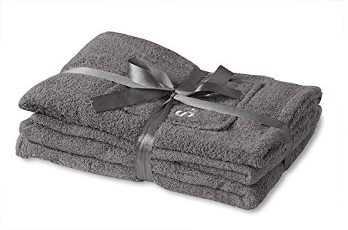 EXKLUSIV HEIMTEXTIL Sauna Set 3-Teilig Frottee Saunakilt Saunatuch Saunahandtuch Damen anthrazit