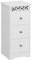 HOMCOM Armario de Almacenamiento Cajonera Blanca Cómoda con 3 Cajones para Cocina Comedor Salón Dormitorio Baño 29,8x29,8x68,5 cm