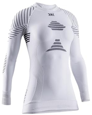 X-BIONIC INVENT 4.0 Shirt Round Neck Long Sleeves Women Baselayer Functional Sport T-Shirt - White/Black, M