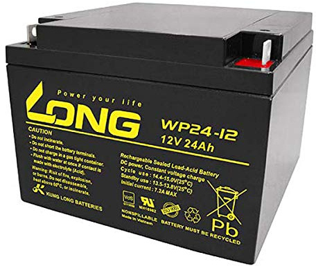 Kung Long WP24-12 Akku PB Blei 12 Volt mit 24Ah und M5 Flachpol Anschluss