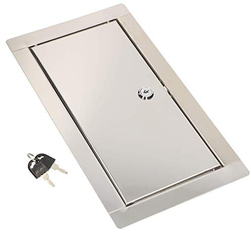 KOTARBAU® Puerta de inspección, 30 x 60 cm, Acero inoxidable, Panel de acceso, Compuerta de fácil acceso, Puerta de revisión, Trampilla para pared o techo, Plateada, Cerradura con llave
