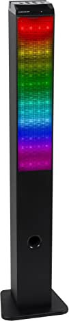 DUNLOP Bluetooth Lautsprecher - Musikbox - 10W - Kabellos - mit Fernbedienung - LED-Lichtshow - FM-Funktion - Schwarz
