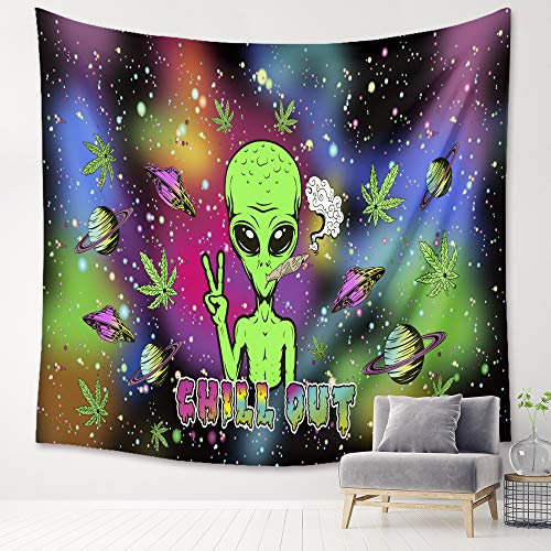 Ricemru Fantasy Wandteppich Psychedelic Trippy,3D Druck Sternenhimmel Wandtüch Wanddeko Himmel Universum Planet Tapestries Wall Hanging Mandala Indisch Wandbehang,200x150