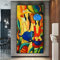 ZMFBHFBH Encadré Wall Art Mode Femme Wall Art Lumineux Coloré Contemporain Picasso Or Peinture À L'huile Sur Toile Mur Photos 40x80cm (16x32in) Avec Cadre