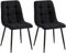 CLP Lot de 2 chaises de Salle à Manger Tilde I Chaises de Cuisine rembourrées avec Housse surpiquée I avec Structure métallique, Couleur:Noir, Matériel:Tissu