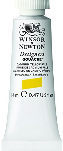 Winsor & Newton Designers Gouache - Peinture Gouache pour le Dessin, L'illustration, le Design - Aquarelle Opaque, Tube de 14ml, Couleur Jaune De Cadmium Pale Row