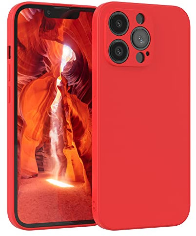 EAZY CASE - Silikonhülle für iPhone 13 Pro Hülle Silikon Case Rot weich stoßfeste Handyhülle iPhone 13 Pro Schutzhülle mit Kameraschutz Dünn Premium Schutz Cover TPU Phone Bumper in Rot