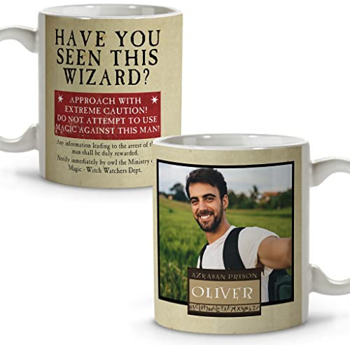 LolaPix Taza personalizada con nombre. Regalos Frikis personalizados. Tazas personalizadas de cerámica. Taza Desayuno. Regalo Original. Wizard