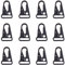 YAPJEB Vergrößerte Mund-Clips, taktische Ausrüstungs-Clips, HK-Haken, Schlingenclips, Schlüsselanhänger, Schnalle, Paracord-Clips (2,5 cm, 12 Stück)
