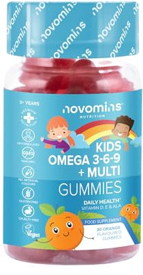 Kids Omega 3 Gummies - 50mg ALA Including Omega 3 6 9 Complex with Added Vitamin E & D - Kids Friendly Capsules Alternative - Plant Based Alternative to Omega 3 Fish Oil - 1 Month Supply – Novomins
