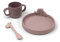 Done by Deer Peekaboo Baby und Kinder Geschirrset - 3-Teiliges Kindergeschirr Set mit Rutschfestem Kinderteller, Trinklernbecher und Gabel - BPA-Freies Geschirr aus 100% Lebensmittelechtem Silikon