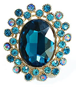 IMINI Vintage Big CZ Statement-Ring für Damen und Mädchen, Art-Deco-Schmuck, Hochzeit, Party, Weihnachten, nickelfrei, bleifrei, verstellbar, offen, weißer Zirkonia, 1 Stück