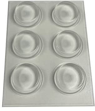 6 x Clear 20mm x 6.2mm Self Adhesive Flat Bumper, Rubber Feet for Furniture, Glass, Tables, Crafts - from The StickyStuff Company