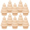 FOMIYES 10pcs Wooden Tree Toy Toddler Wooden Toys Wood Christmas Tree Ornaments Wooden Sculpture Decoration Christmas peg Dolls Unfinished Wood Miniature Trees Pendant Bamboo Household