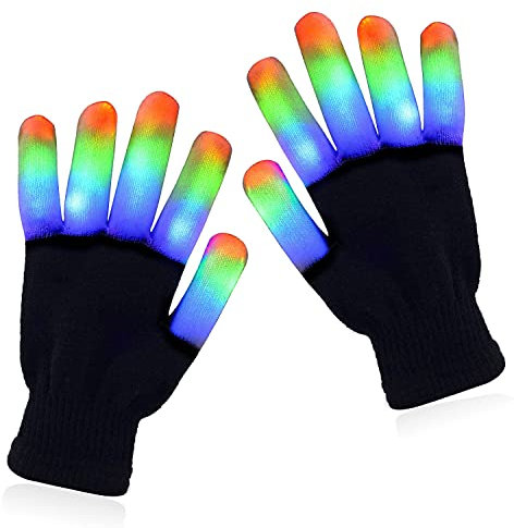 Blitz Led Handschuhe,Leuchtende Handschuhe,LED Blinkende Handschuhe,LED Handschuhe Kinder,Blinkt Bunte Handschuhe,LED Blitzhandschuhe für Halloween,Weihnacht,Rave Party und Disco Clubs