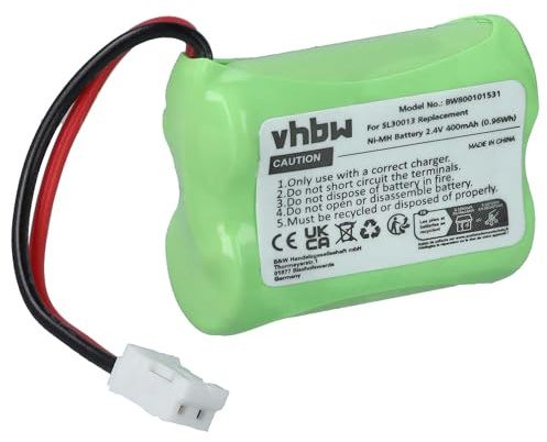 vhbw Akku kompatibel mit Simvalley Retro Dect PX1714-675 schnurlos Festnetz Telefon (400mAh, 2,4V, NiMH)