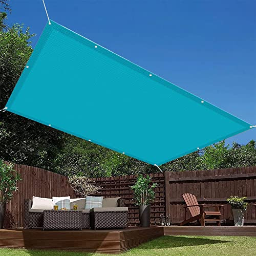 Toldo Vela Rectangular Transpirable 1.8 x 8.5 m Rayos UV Resistente Sombra Toldo Resistente a la Intemperie para Camping e Instalaciones, Azul