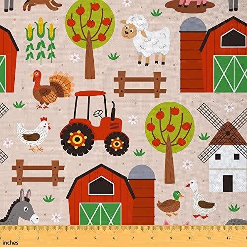 Barn Door Haus Lkw Stoff Von The Yard Rustikales Bauernhaus Diy Nähen Handwerk Hobby Stoff Von The Yard Schaf Huhn Esel Tiere Dekorative,184x150