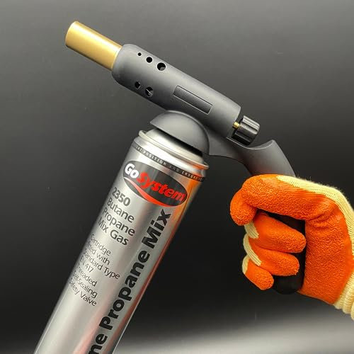 AirTech-UK Auto Start Blow Torch with Gosystem 2350 Butane Propane Mix Gas Cartridge - Premium DIY Tool for General DIY, Plumbing, Soldering, and Paint Stripping (1)