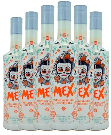 Crema de Licor MEX Crema de Mango con Tequila 70 cl (Caja de 6 Botellas de 70 cl)