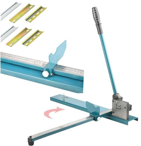 Coupe-Rail de Guidage Manuel, Outil de Coupe de Rail DIN, Double rainure avec règle de 50 cm, pour Couper Un Rail en Acier, en Aluminium et en Fer à Fente, Largeur 35 mm, Hauteur 7,5 mm